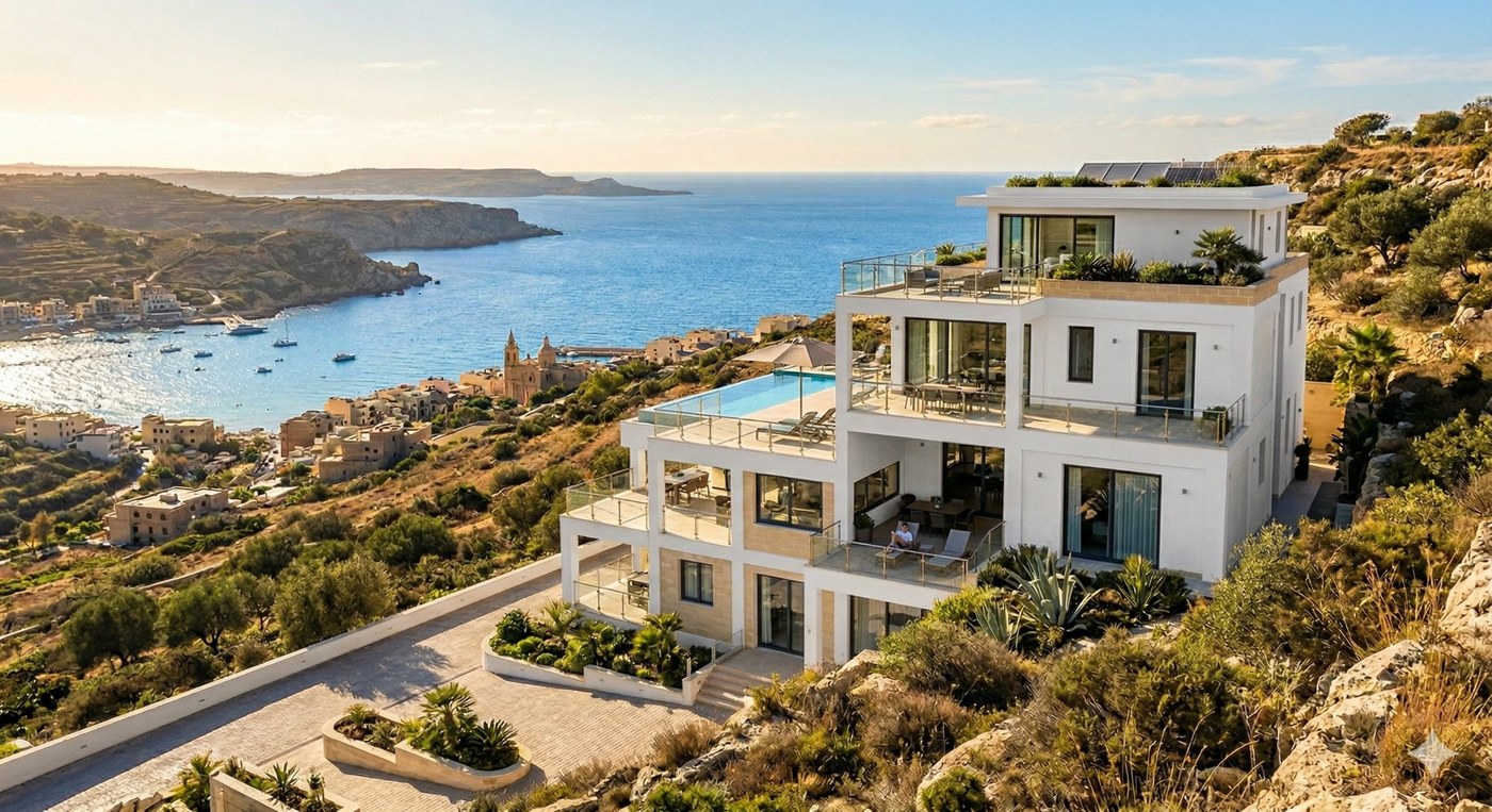 Finished villa in Malta after a shell form fit-out